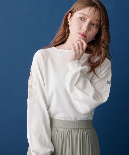 「alotta」 長袖ニット L ホワイト レディース_画像5