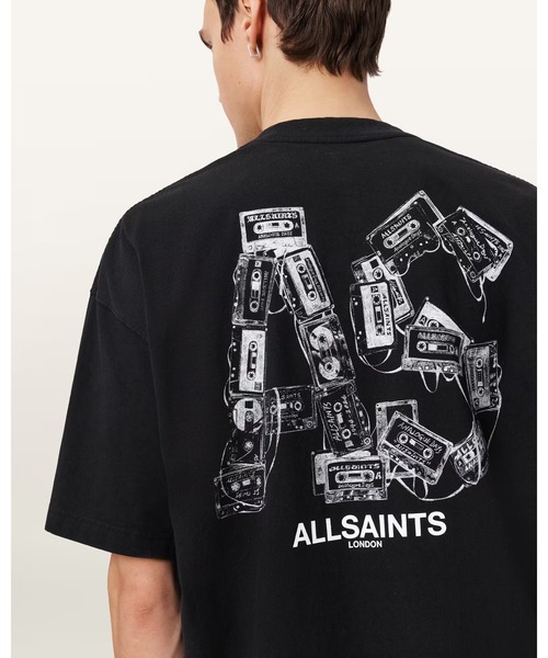 MIIHIオーバーサイズTシャツ ALLSAINTS（オールセインツ） tシャツ MIXTAPE OVERSIZED GRAPHIC T