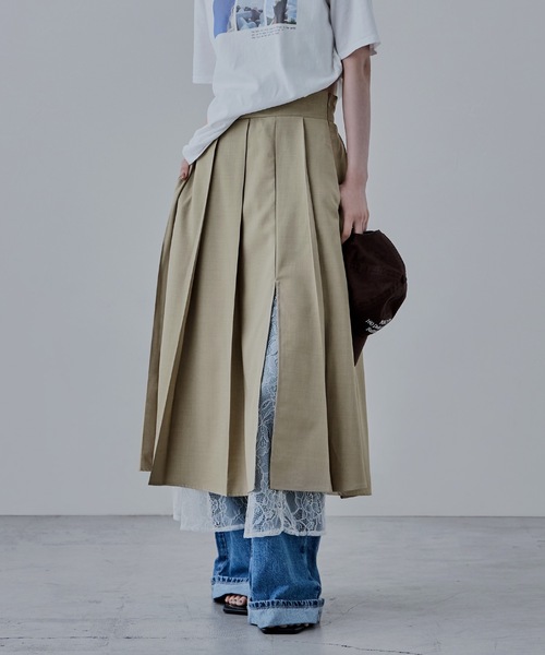 「etoll.」 プリーツスカート FREE チャコール レディース_画像2