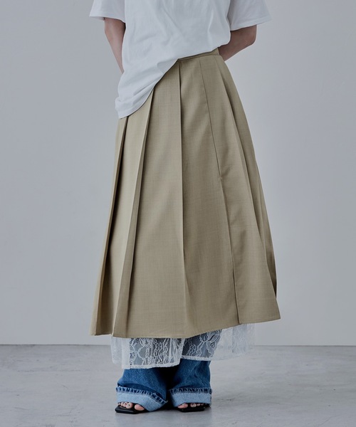 「etoll.」 プリーツスカート FREE チャコール レディース_画像3