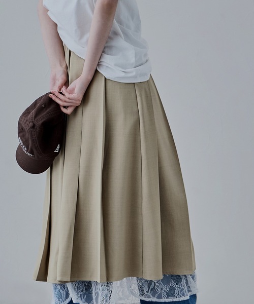 「etoll.」 プリーツスカート FREE チャコール レディース_画像4