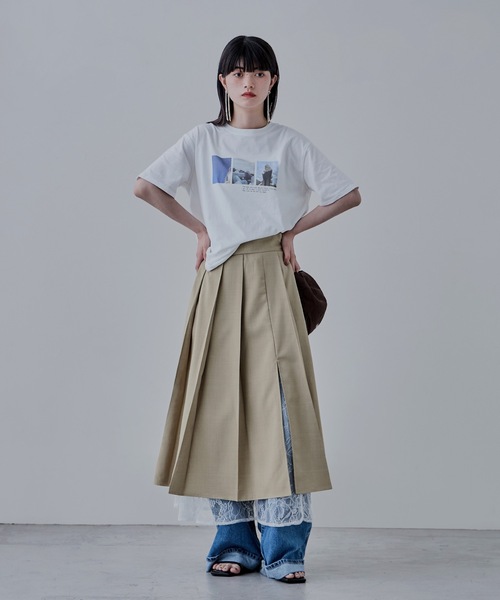 「etoll.」 プリーツスカート FREE チャコール レディース_画像5