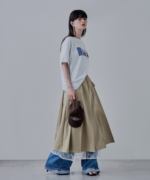 「etoll.」 プリーツスカート FREE チャコール レディース_画像6