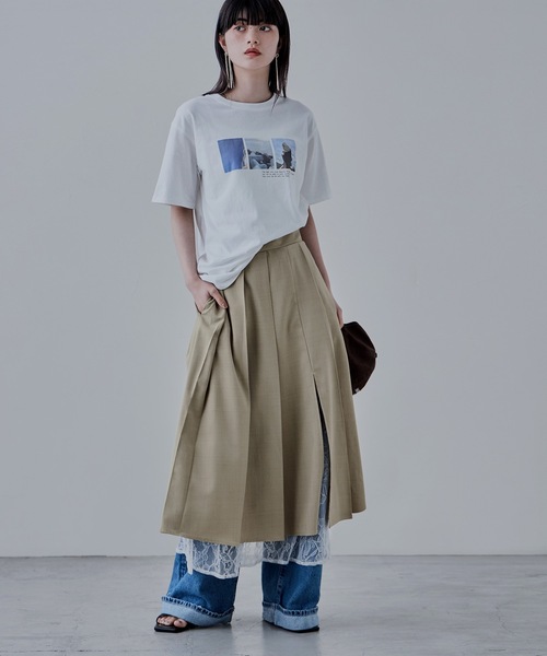 「etoll.」 プリーツスカート FREE チャコール レディース_画像8