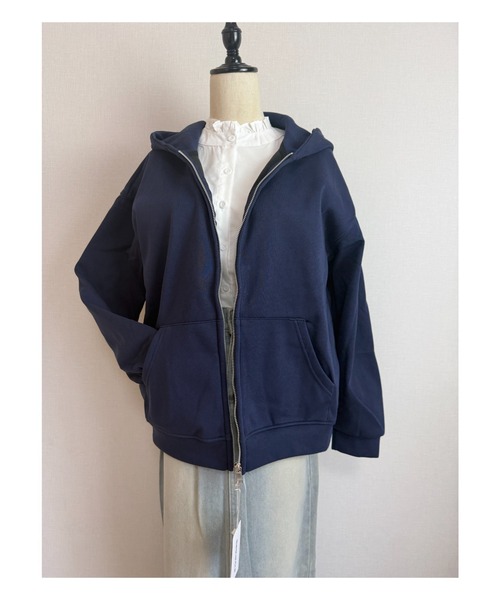 STONE  ネイビー フード付きパーカー ブルー（青）系 STONE ISLAND(ストーンアイランド) パーカー・フーディ