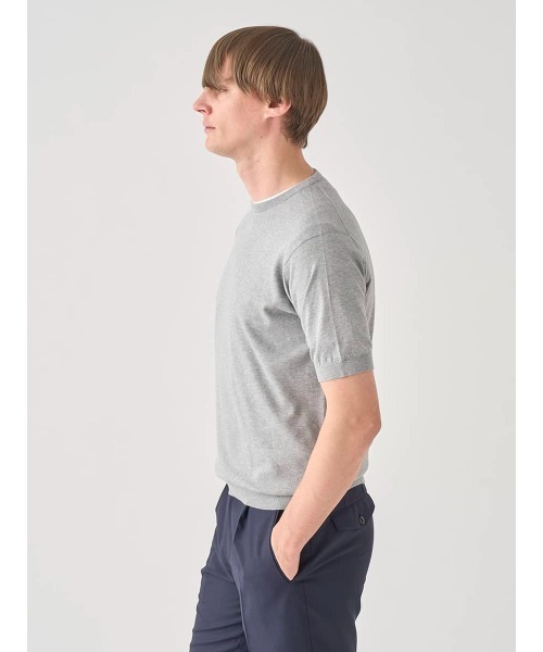 セーター ニット 半袖コットンニットＴシャツ メンズの画像