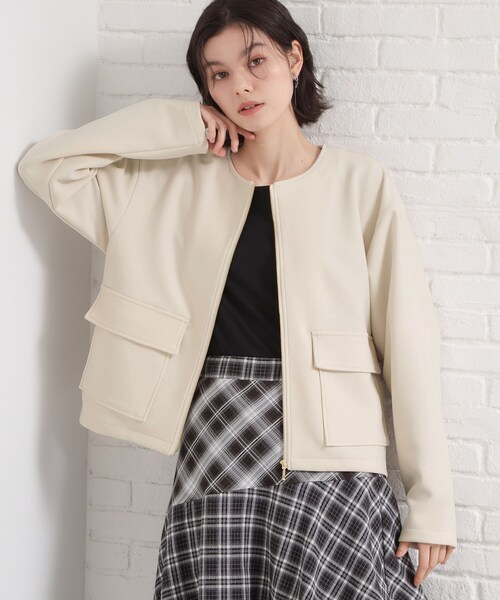 THE SHOP TK ジャケット ノーカラージャケット 「オンオフ問わず活躍