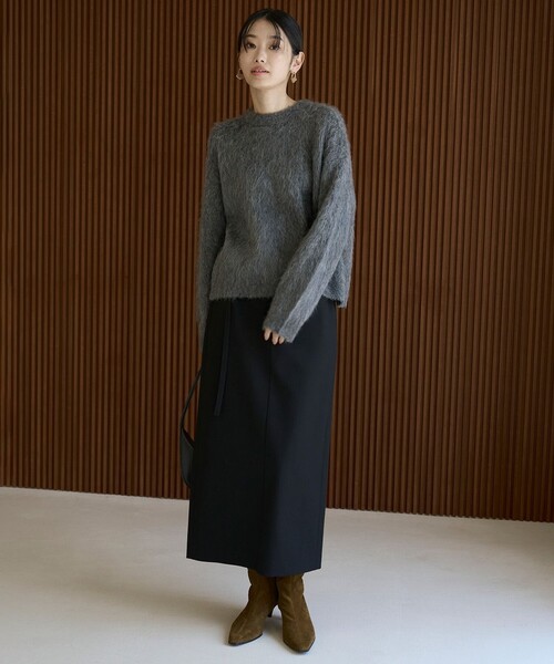 「UNFILO」 長袖ニット MEDIUM グレー レディース_画像4