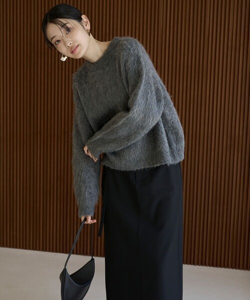 「UNFILO」 長袖ニット MEDIUM グレー レディース_画像6