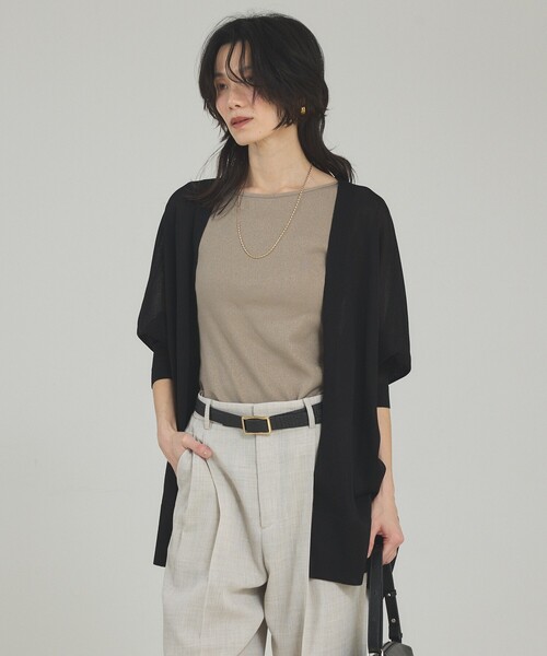 qualite（カリテ） タンクトップ ノースリーブ ラメテレコタンク 夏服