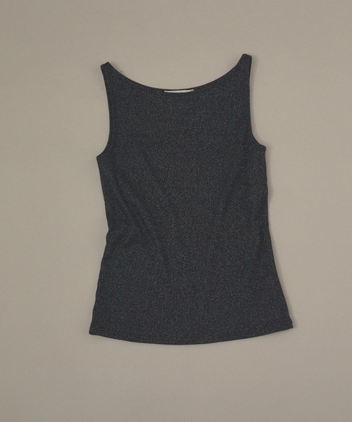 qualite（カリテ） タンクトップ ノースリーブ ラメテレコタンク 夏服