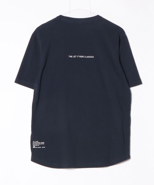 「LET IT RIDE」 半袖Tシャツ M ネイビー メンズ_画像2