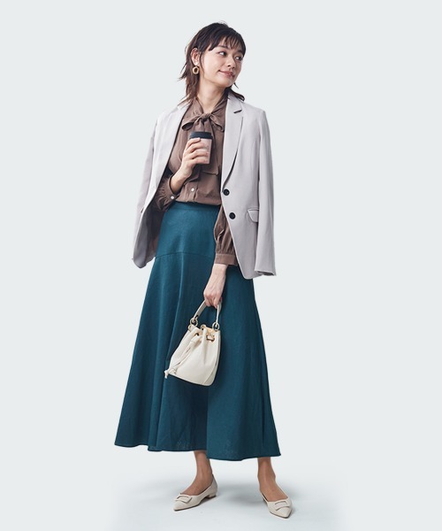 「7days Life Styling」 パンツスーツ M グレイッシュベージュ レディース_画像9