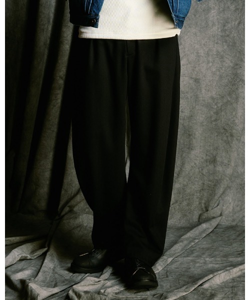 wjk ワイドパンツ スラックス venetian stripe wide banana slacks