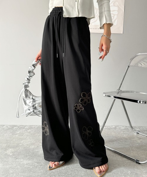 「classicalelf」 スウェットパンツ MEDIUM ブラック レディース_画像4