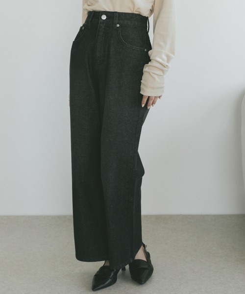 「VANNIE U」 デニムパンツ L インディゴブルー レディース_画像5
