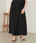 ワイドパンツ パンツ ストレッチジョーゼットギ...の詳細画像1
