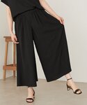 ワイドパンツ パンツ ストレッチジョーゼットギ...の詳細画像4