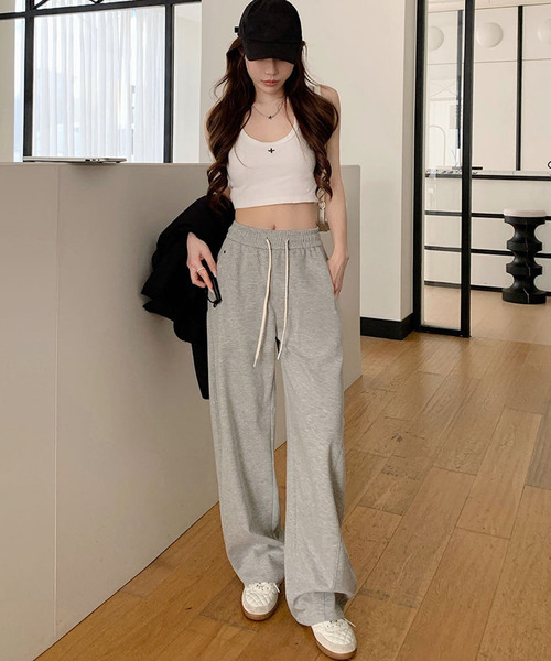 DAY CLOSET ワイドパンツ スウェットパンツ ジャージ 「ゴム＆紐調節可
