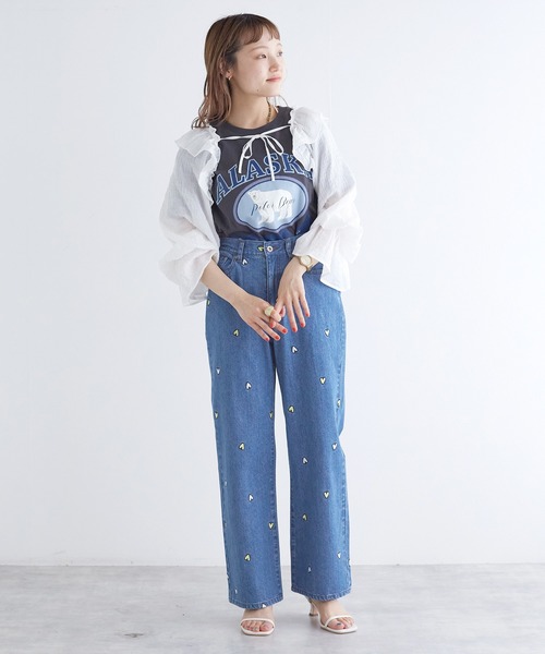 「w closet」 デニムパンツ FREE ブルー レディース_画像8