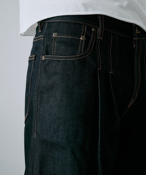 Regen Glanz ジーンズ 2 tuck selveage straight denim pants