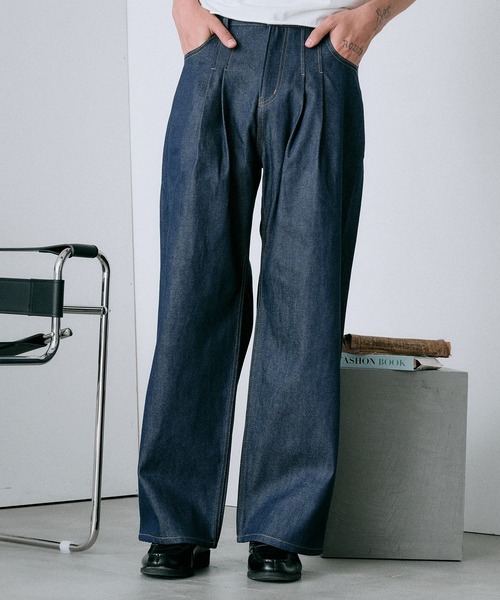 Regen Glanz ジーンズ 2 tuck selveage straight denim pants