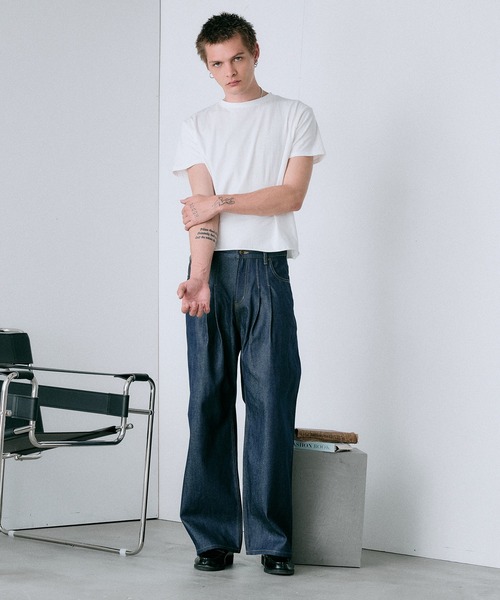 balmung デニムカットソー Regen Glanz ジーンズ 2 tuck selveage straight denim pants
