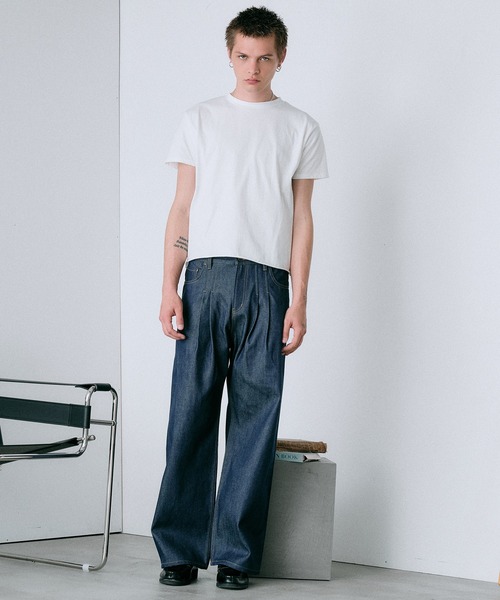 Regen Glanz ジーンズ 2 tuck selveage straight denim pants