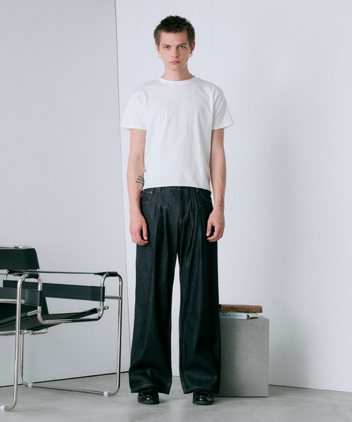 Regen Glanz ジーンズ 2 tuck selveage straight denim pants