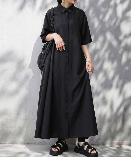 antiqua（アンティカ） シャツワンピース Aライン ロング シャツ