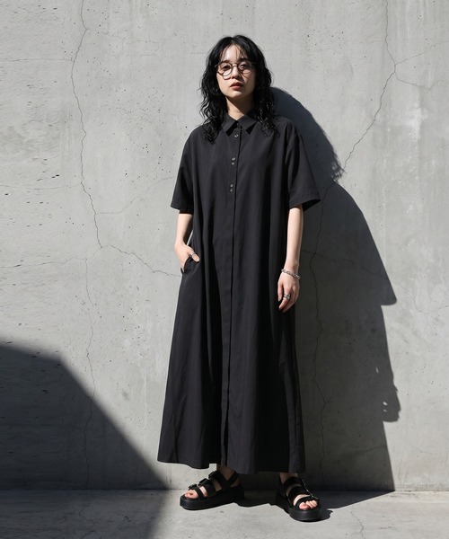 antiqua（アンティカ） シャツワンピース Aライン ロング シャツ