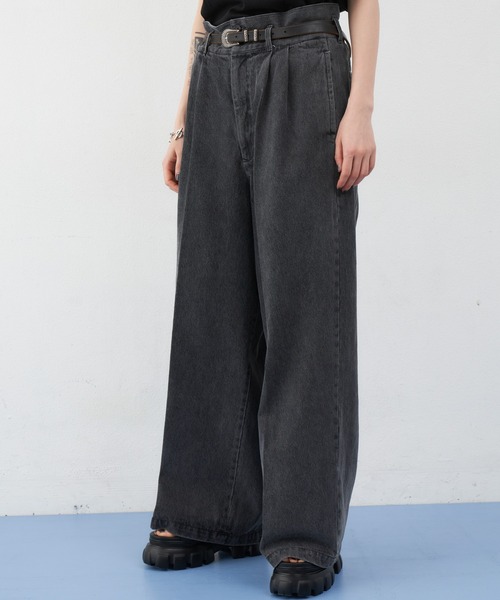 「AIVER」 デニムパンツ MEDIUM ブラック メンズ_画像6