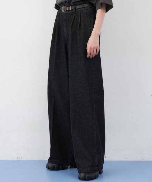 「AIVER」 デニムパンツ MEDIUM ブラック メンズ_画像7