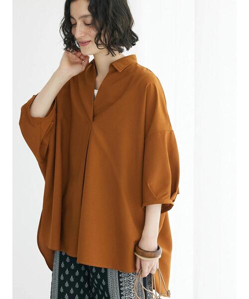 「CRAFT STANDARD BOUTIQUE」 7分袖ブラウス FREE ブルー レディース_画像4