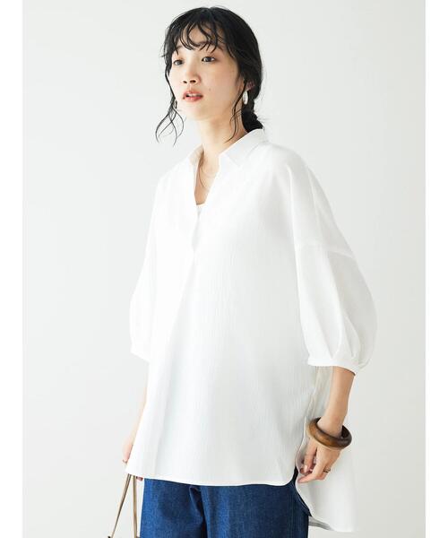 「CRAFT STANDARD BOUTIQUE」 7分袖ブラウス FREE ブルー レディース_画像5