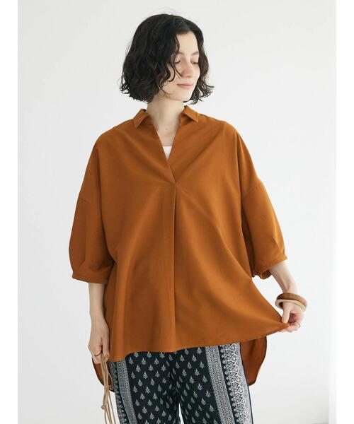 「CRAFT STANDARD BOUTIQUE」 7分袖ブラウス FREE ブルー レディース_画像7