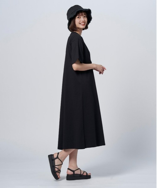 「FILA」 半袖ワンピース L ベージュ レディース_画像4