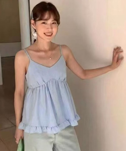 DAY CLOSET キャミソール 「2WAYバッククロス/セットアップ」ペプラム