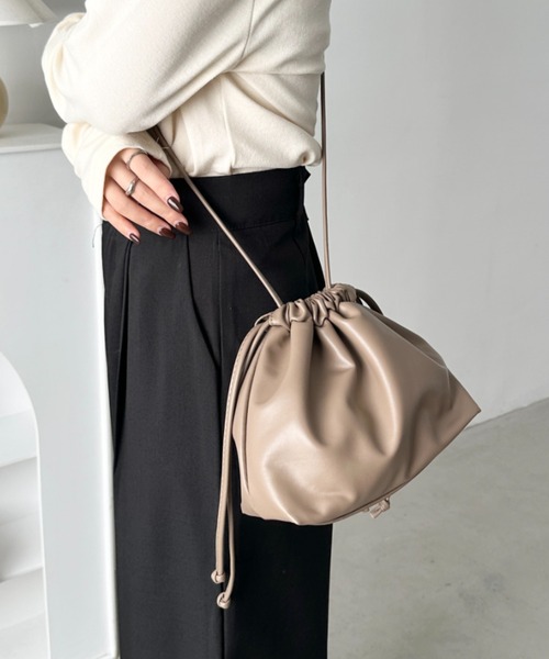 CLEA ショルダーバッグ バッグ 2wayPU巾着ミニショルダーバッグ