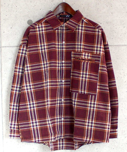 SHISKY（シスキー） シャツ チェック柄BIGネルシャツ メンズ