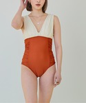 水着 深Vネックシンプルワンピース/水着 レディースの詳細画像2