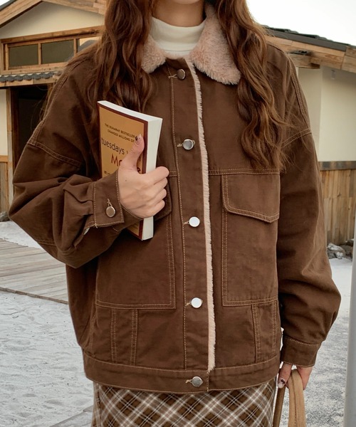 DIAVEL ブルゾン アウター 「新色追加」インナーファー使いステッチ