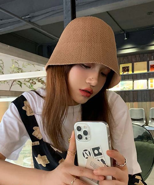smoothmood ニットハット 帽子 25SS 新作】WOMEN サマーニットハット レッド
