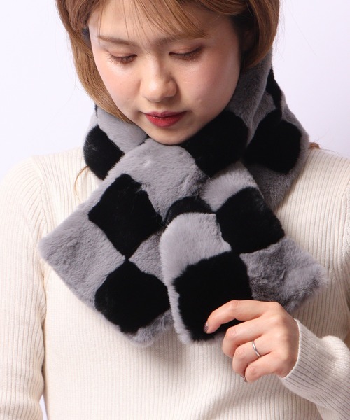 FUNALIVE（ファンアライブ） マフラー je crois soi ブロック柄エコ