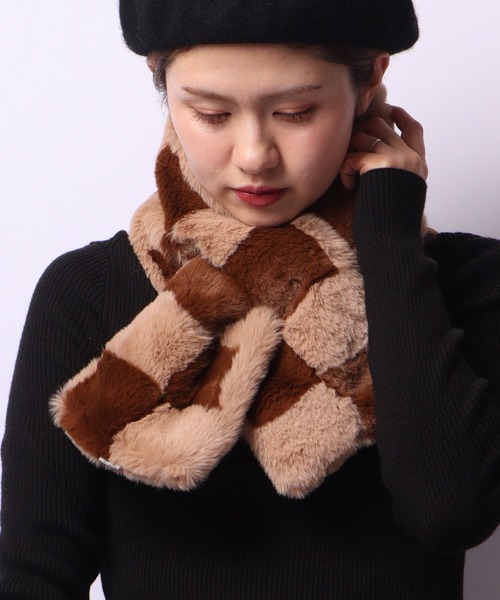 FUNALIVE（ファンアライブ） マフラー je crois soi ブロック柄エコ