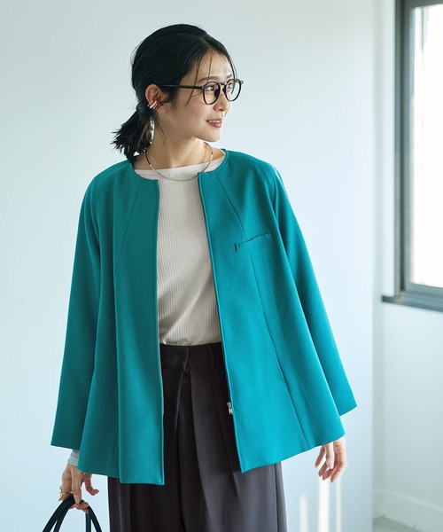 STYLE DELI - 【本日まで】【Made in JAPAN】ノーカラーダブルジャケット STYLE DELI（スタイルデリ） ジャケット ノーカラージャケット 「Made