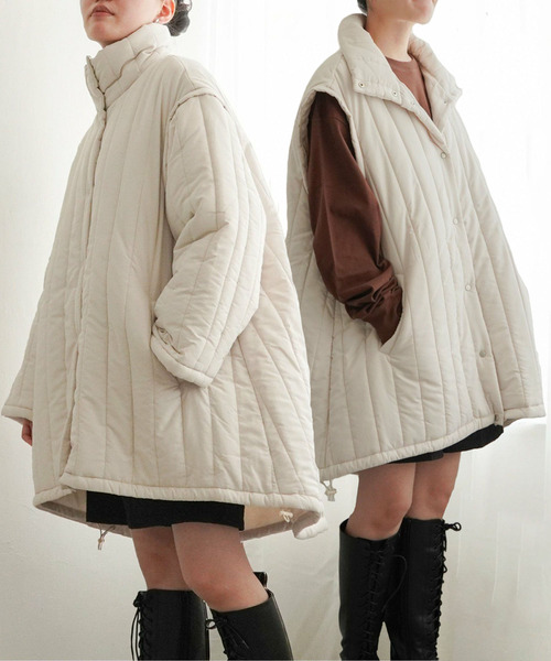 VENCE EXCHANGE ブルゾン アウター 袖取り外し縦キルト中綿コート