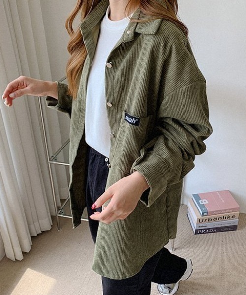 ブラウス シャツ A'GEM/9 × .kom「muah muah/ムーアムーア」 CORDUROY OVER FIT SHIRT/コーデュロイ オー ブラウス シャツ A'GEM/9 × .kom「muah muah/ムーアムーア