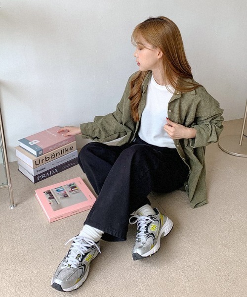 ブラウス シャツ A'GEM/9 × .kom「muah muah/ムーアムーア」 CORDUROY OVER FIT SHIRT/コーデュロイ オー ブラウス シャツ A'GEM/9 × .kom「muah muah/ムーアムーア