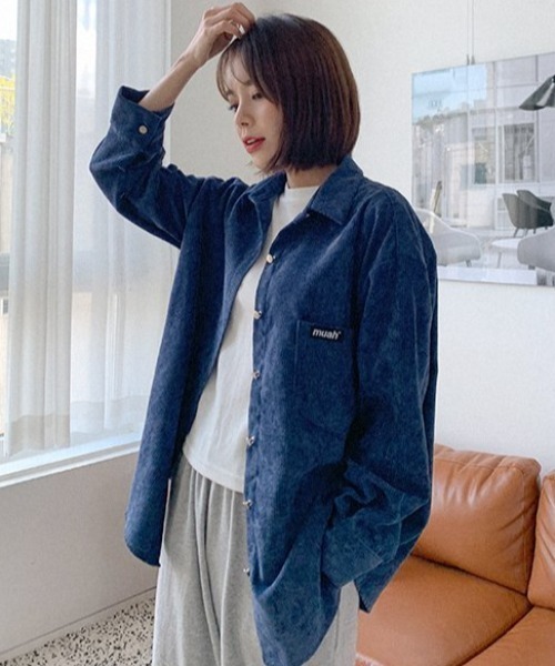 ブラウス シャツ 「mahagrid/マハグリッド」CORDUROY DYED SHIRT/コーディロイ タイダイデザイン シャツ レディース メンズ MAHAGRID ブラウス シャツ 「mahagrid/マハグリッド」CORDUROY
